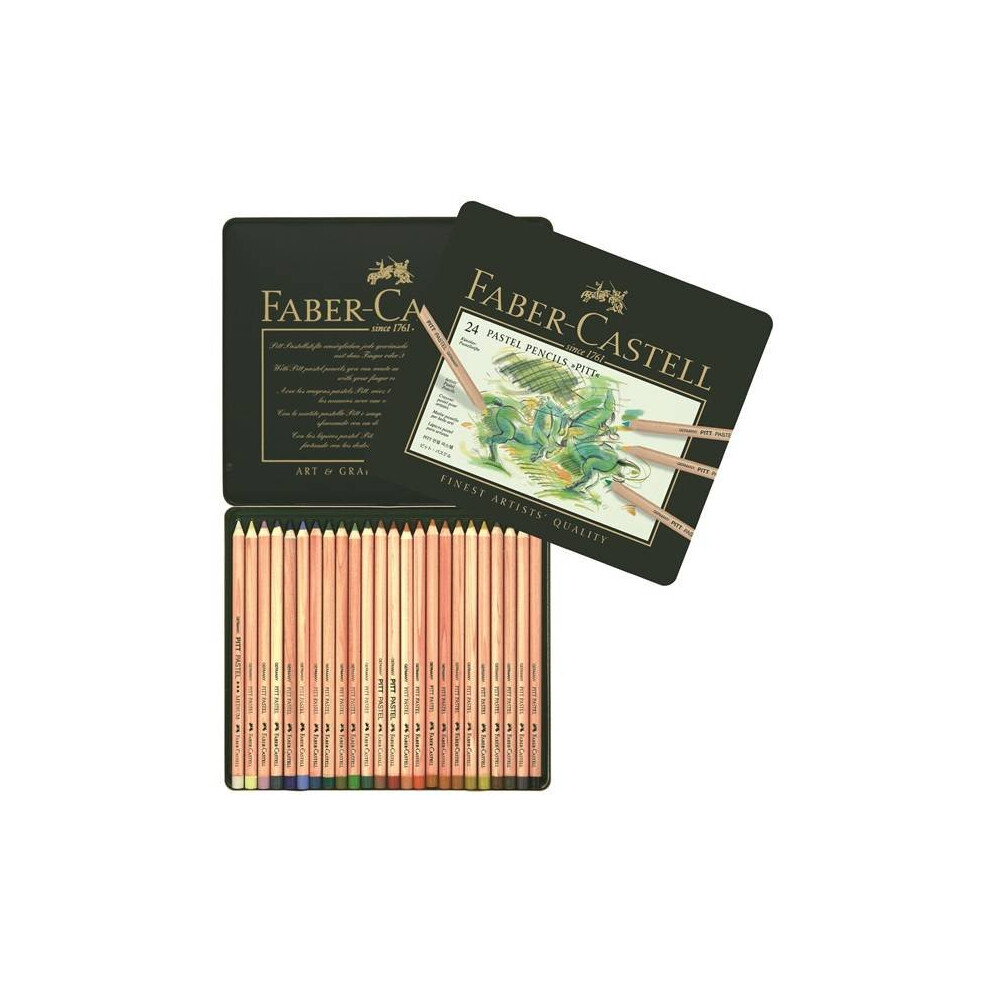 Faber Castell Pastel Pencil Pitt Metal Wallet With 24 Pieces