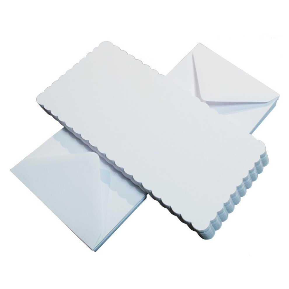 Craft Uk Cards & Envelopes 6X6 Inch Scalloped White