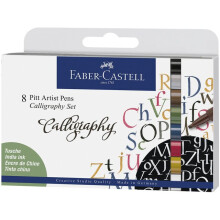 Faber Castell Drawing Pen Pitt Artist Set Calligraphy (8pcs) (FC-167508)