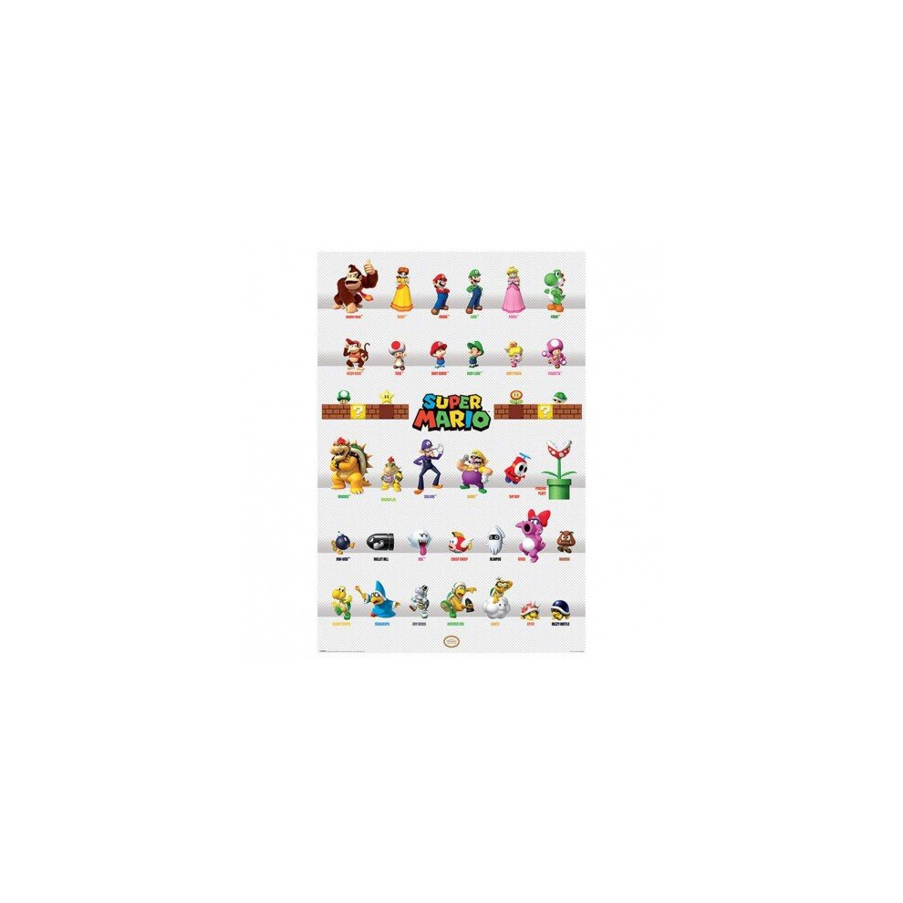Super Mario Nintendo Character Parade Maxi Poster, 61 X 91.5Cm