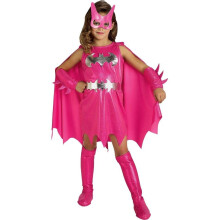 (M (8-10) (5-7 years)) Girls Pink Batgirl Child Costume