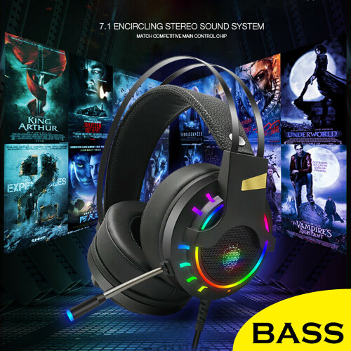 Gaming Headset LED Headphones USB Wired for PC Laptop PS4 Xbox One Computer 2