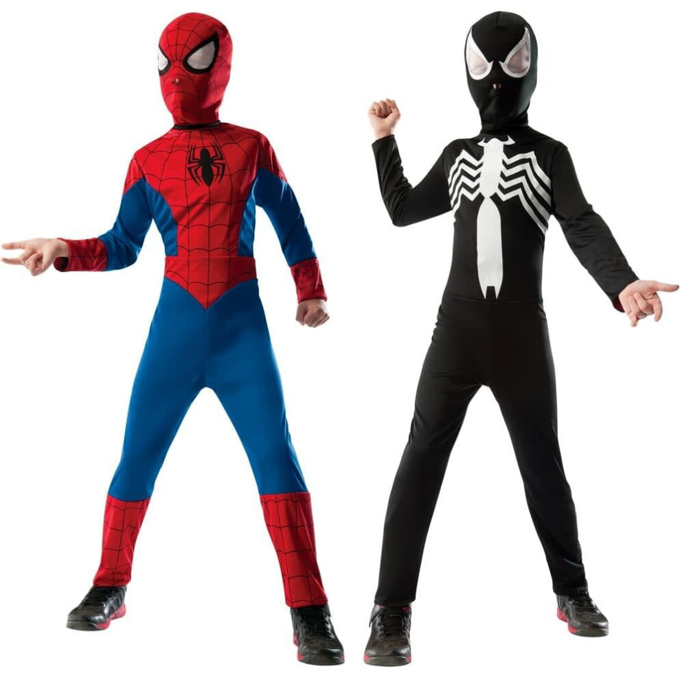 (L (12-14) (8-10 years)) Reversible Spiderman Child Costume