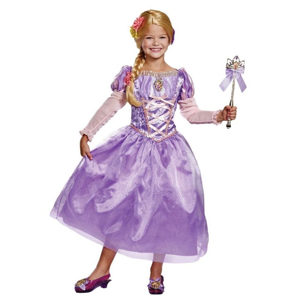 (S (4-6)) Girls Rapunzel Deluxe Costume