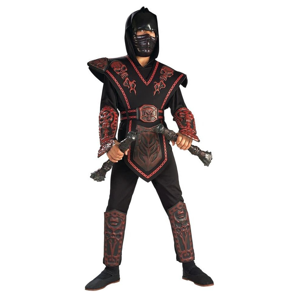 (M (8-10) (5-7 years)) Skull Ninja Costume (Toddler / Teen)