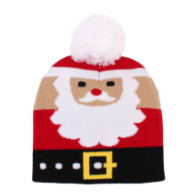 (E) Baby Boy Girl Knitted Fur Pom Knit Hat Cap Xmas Christmas