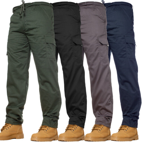 Grayish Brown Straight Fit Men's Cargo Trousers - Buy Online in India @  Mehar