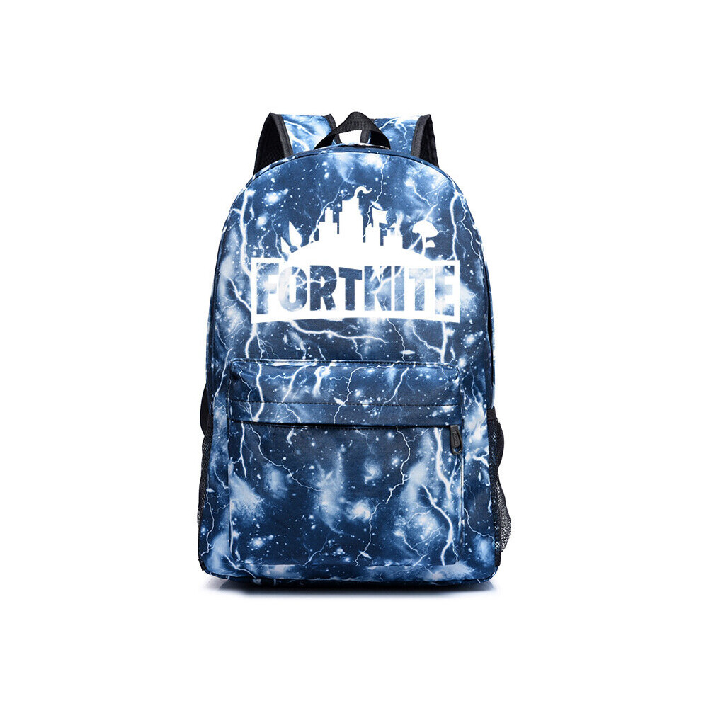 Lighting Blue Fortnite Galaxy Shoulder Backpack Boy Girl GLOW IN DARK School Bag Rucksack on OnBuy