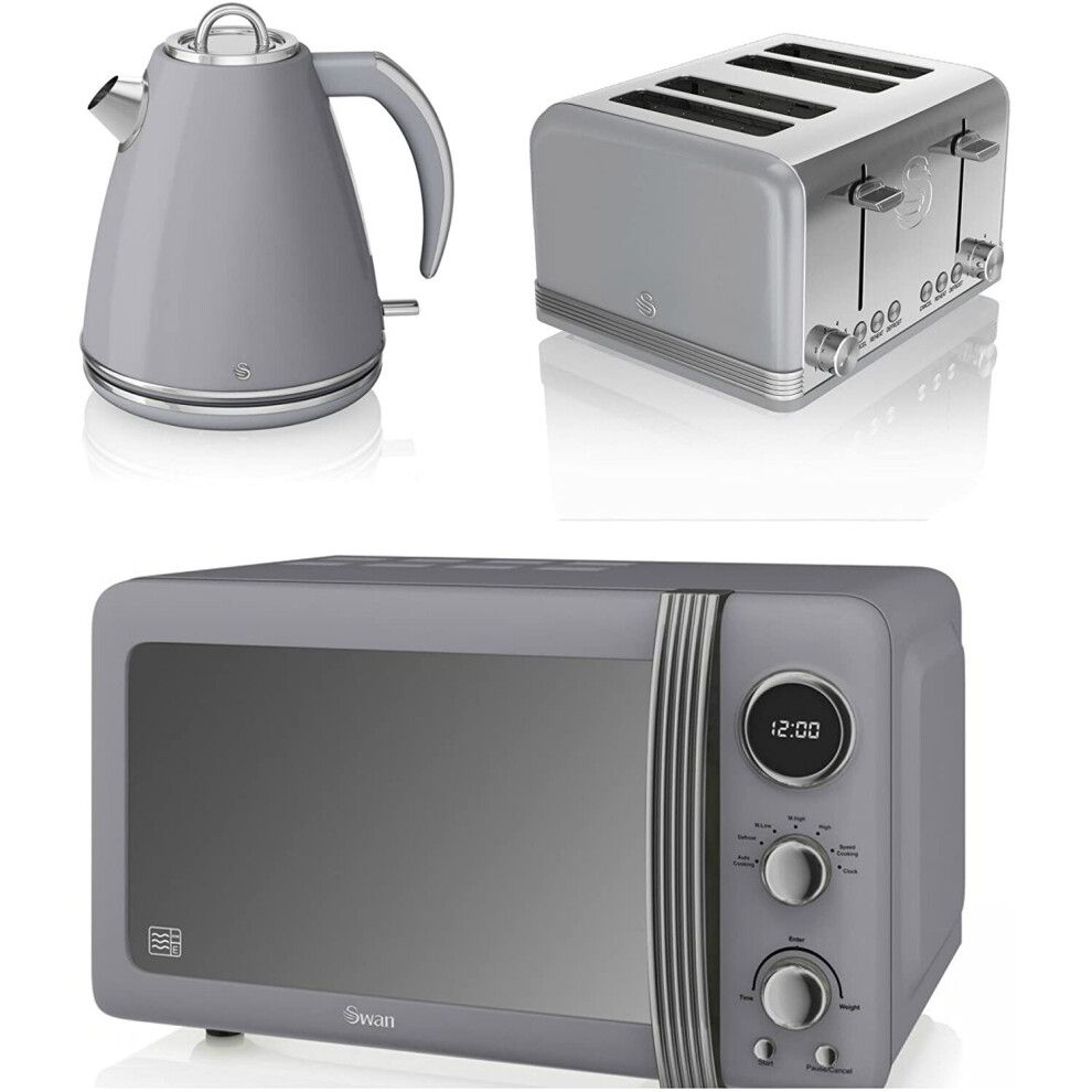 Swan Retro - Digital 20L Microwave, 1.5L JUG Kettle & 4 Slice Toaster