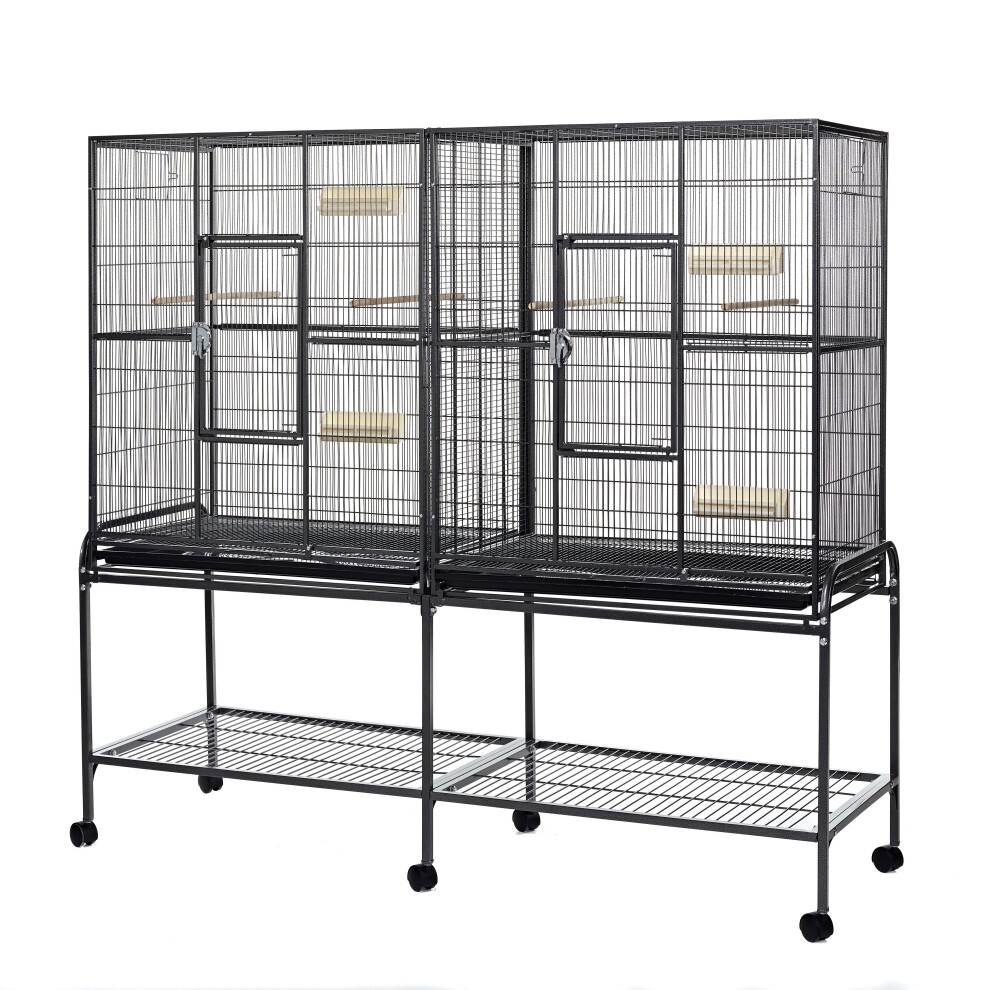 Little-Friends Chinchilla Rat Ferret Large Double Cage 165Cm With Stand On Wheels - Elegance