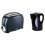 CORDLESS JUG 1.7L KETTLE AND 2 SLICE TOASTER KITCHEN SET BLACK 1