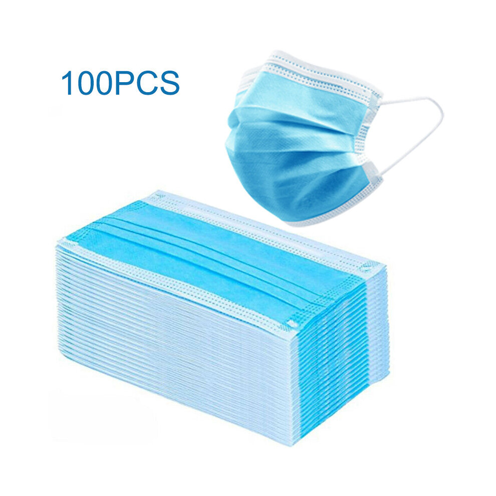 100 X Disposable Face Masks 3 Ply Dental Mask Covering Protection 795340203746