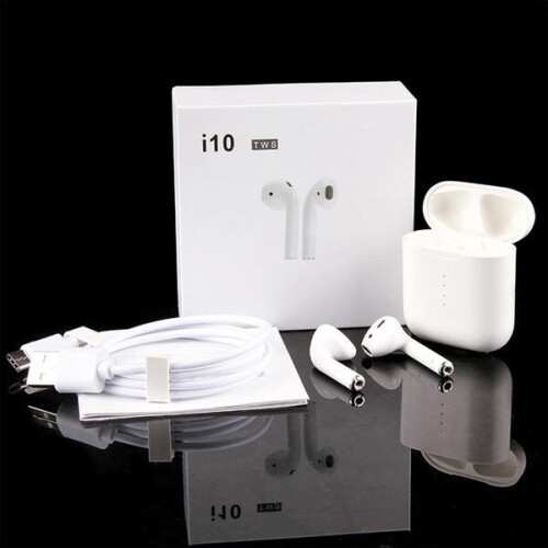 I10 TWS WIRELESS HEADPHONE WITH WIRELESS CHARGING 5.0 BLUETOOTH HEADPHONE