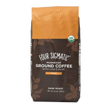 Focus, Café Biologique avec Champignons Lion's Mane et Chaga, Moulu, Torréfaction Foncée
