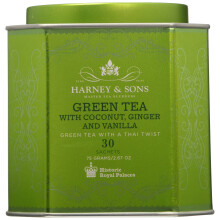Harney & Sons, Thé Vert à la Noix de Coco, Gingembre et Vanille, 30 Sachets, 2,67 oz (75 g)