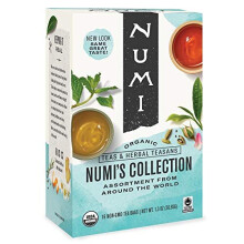 Numi Organic Tea Numi's Collection Variety Pack, 16 Count Box of Tea Bags - Black, Green, White, Pu-erh, Mate, Chai, Rooibos & Herbal Teas (Packaging