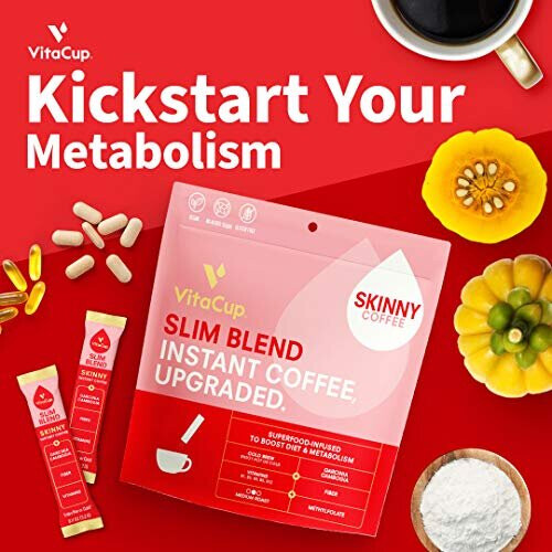 VitaCup, Café Instantané Mince, Torréfaction Moyenne, 24 Bâtonnets Monodoses, 0,13 oz (3,7 g) Chacun 2