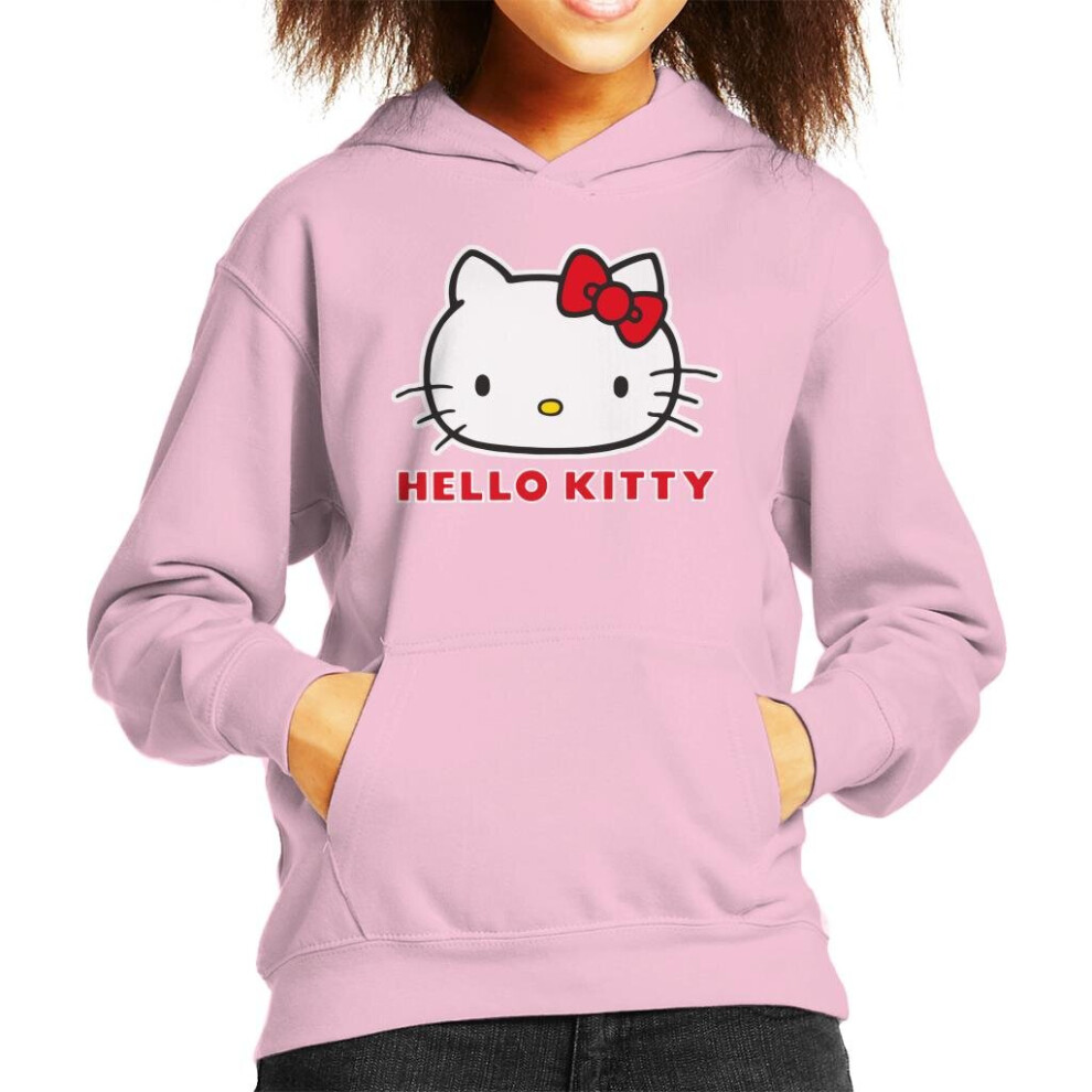 (X-Large (12-13 yrs), Light Pink) Hello Kitty Classic Pose Kid's Hooded Sweatshirt