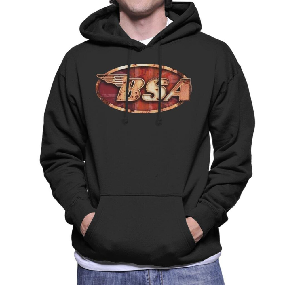 (2XL, Black) BSA Copper Logo Men's Hooded Sweatshirt