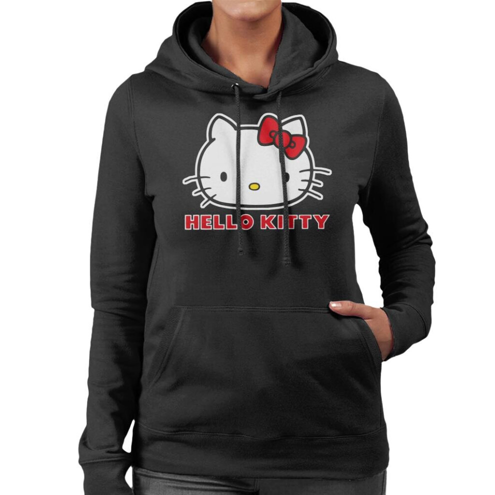 (Medium, Black) Hello Kitty Classic Pose Women's Hooded Sweatshirt