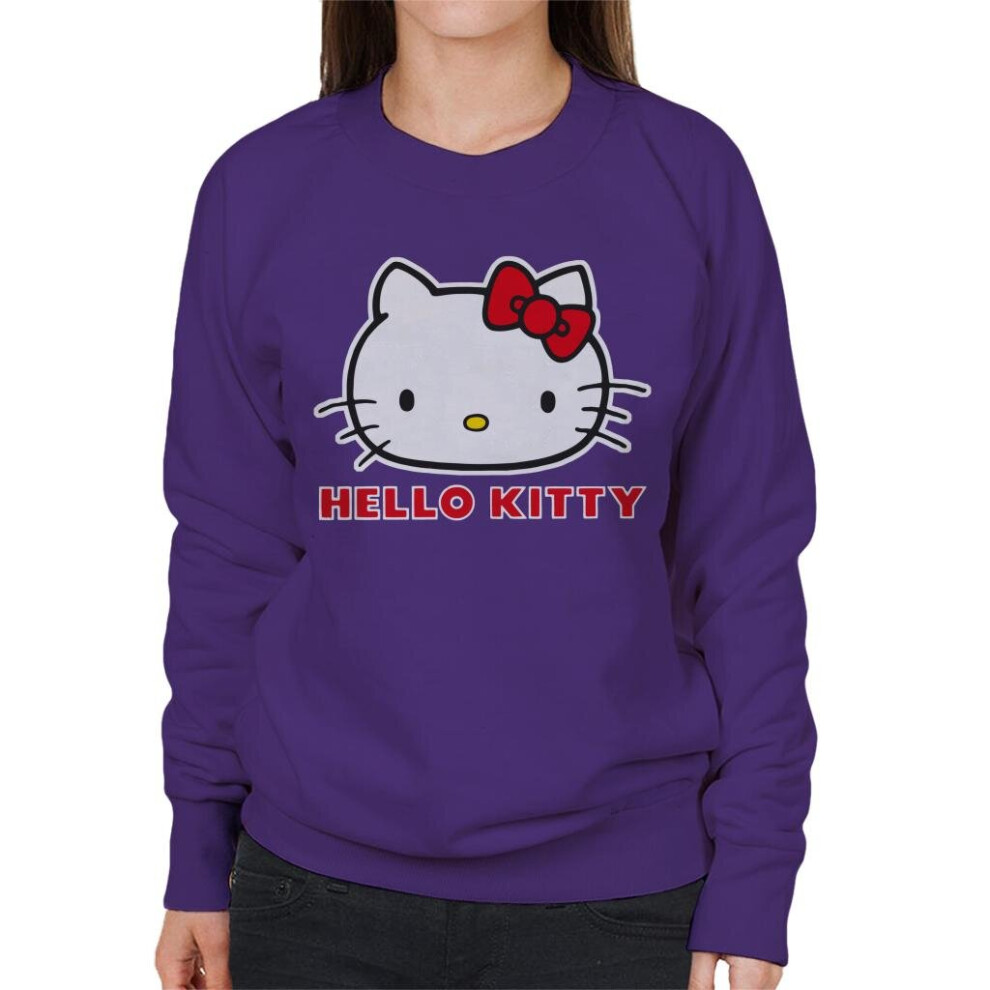 (Large, Purple) Hello Kitty Classic Pose Women's Sweatshirt