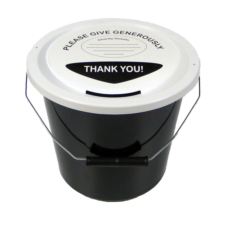 Photos - Waste Bin 10 Charity Money Collection Buckets 5 Litres - Black