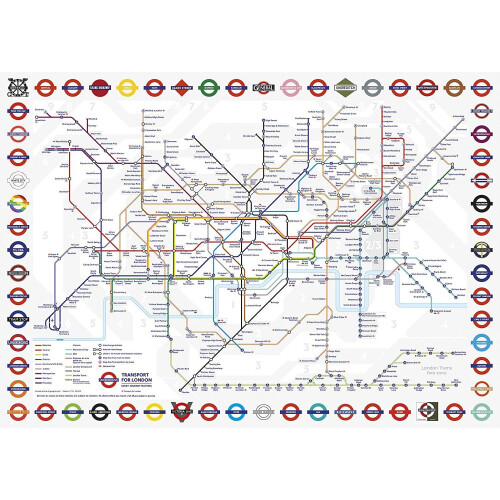 Gibsons TFL London Underground Map Jigsaw Puzzle (1000 pieces) on OnBuy