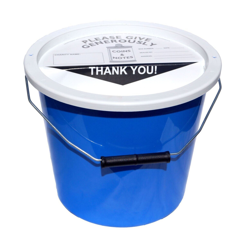Charity Money Collection Bucket 5.7 Litres - Light Blue 5060451841473
