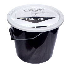 Charity Money Collection Bucket 5.7 Litres - Black