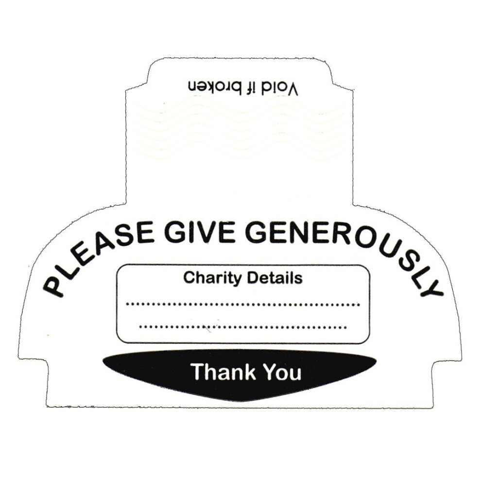 10 Security Seals / Labels for Square Charity Collection Boxes