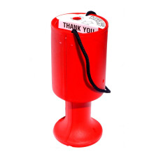 Round Charity Money Collection Box - Red