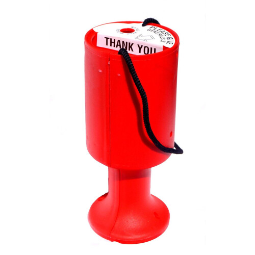 Round Charity Money Collection Box - Red