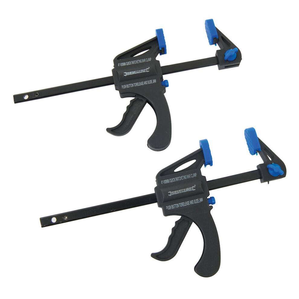 Silverline Mini Clamps 2pk 100mm ( UK )