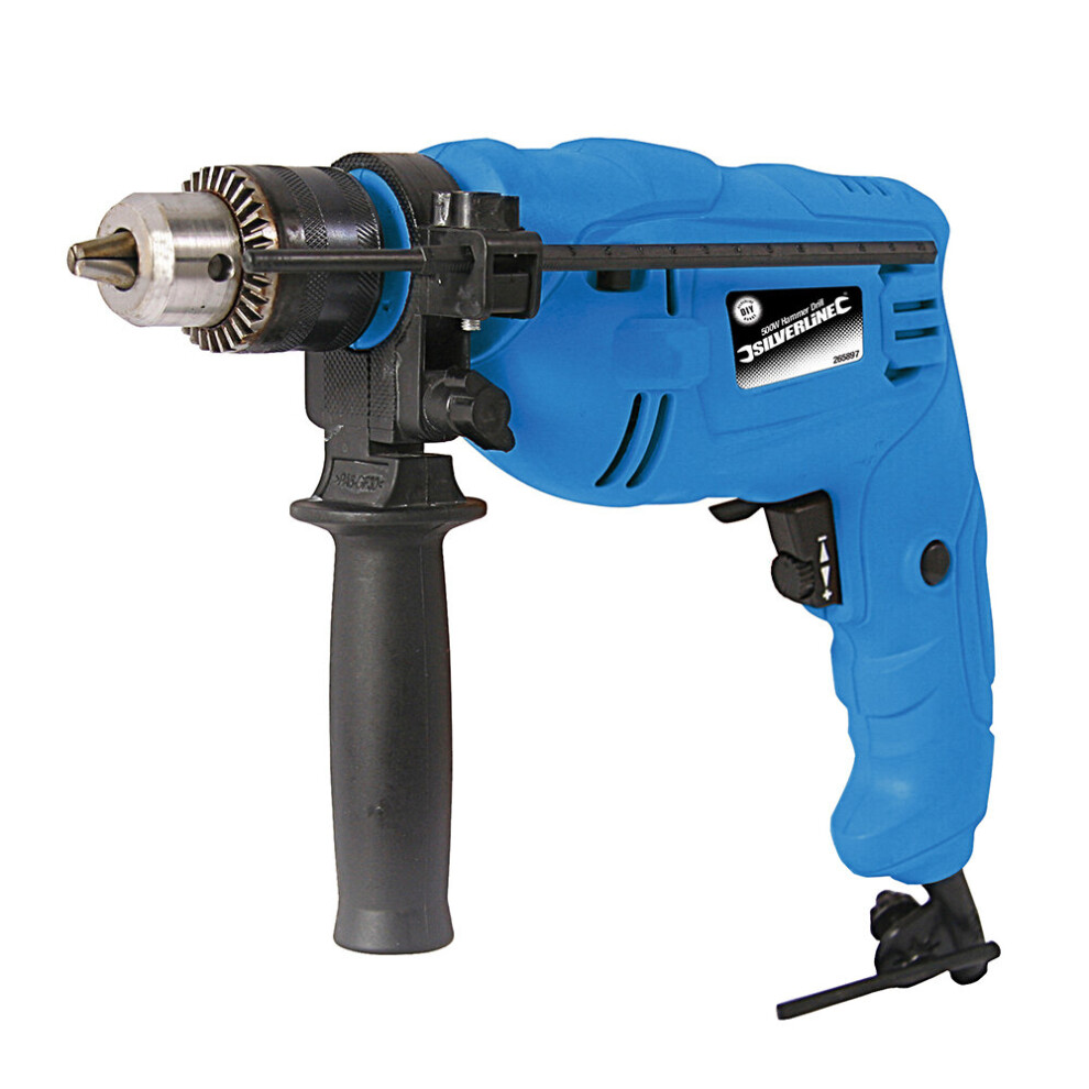 Silverline Adjustable Handle Hammer Drill Machine Builders Power DIY Tool 500W ( UK )