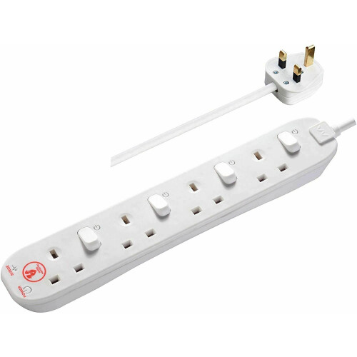 Masterplug SWSRG4210N 2m 13A 4Gang Surge Protected Switched Extension