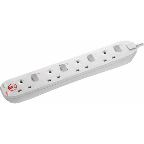 Masterplug SWSRG4210N 2m 13A 4Gang Surge Protected Switched Extension