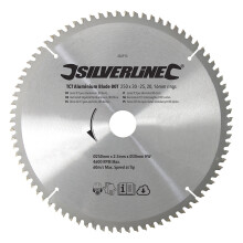 Silverline TCT Aluminium Blade 80T ( 250 x 30 - 25, 20, 16mm Rings ) ( UK )