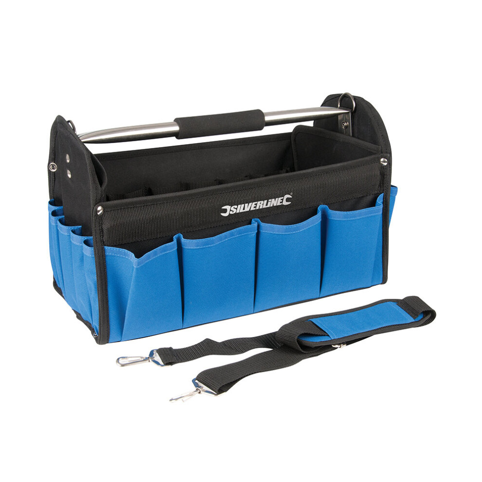 Silverline DIY Tool Storage Open Tote Storage Holdall Bag Case 400 x 200 x 255mm ( UK )