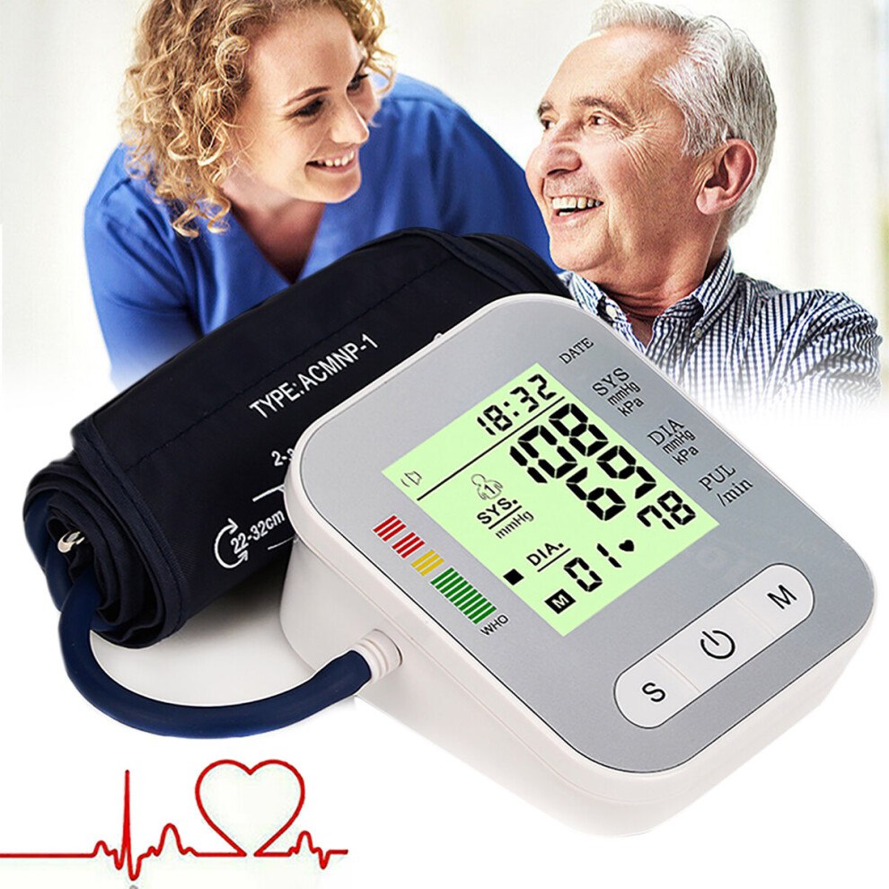 Portable Digital Voice Automatic Blood Pressure Monitor Upper Arm BP Machine