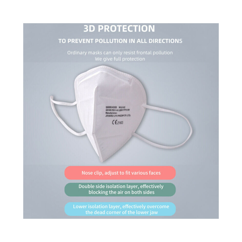 10x Reusable Face Mask FFP2 KN95 N95 Anti Bacterial Pollen Droplet CE