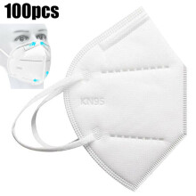(100 pièces) Masque KN95 de protection respiratoire non tissé anti-poussière