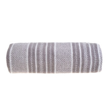 (Grey, Hand Towel) Allure 100% Cotton Striped Bathroom Bath Towels