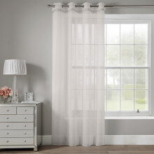 Alan Symonds Glitter Eyelet Ready Made Ivory 72" Single Curtain Panel