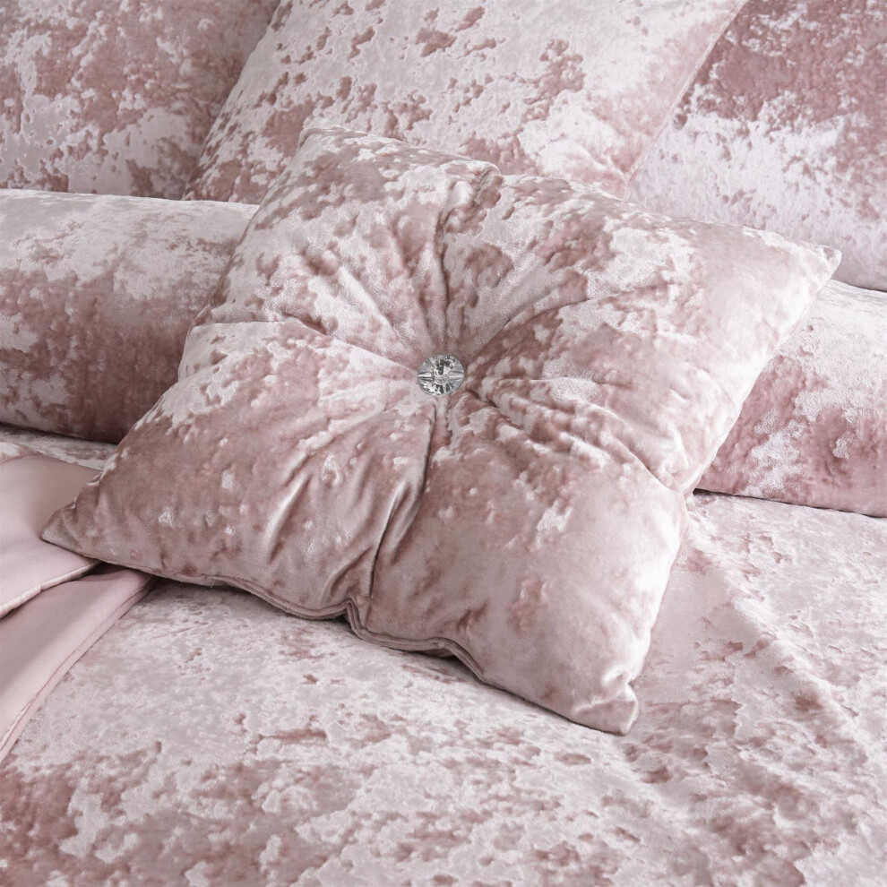 Catherine Lansfield Crushed Velvet 45 x 45 cm Filled Cushion Blush