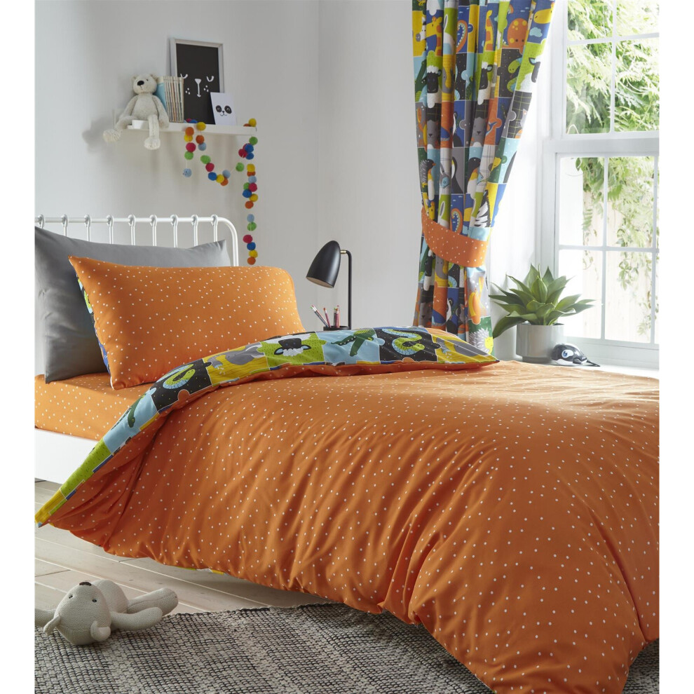 Portfolio Animal Jigsaw Junior Toddler Duvet Cover Set Multicolour Reversible Childrens Bedding Bedmaker