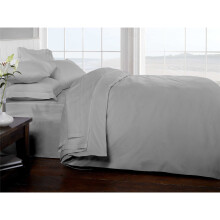 Brighton Hill 100% Egyptian Cotton Super King Size Silver Duvet Cover Soft 200TC Bedding