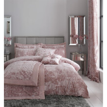 Catherine Lansfield Crushed Velvet King Duvet Set Blush