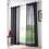 Voile Ring Top Eyelet Curtain Panel Black 54" Drop 1