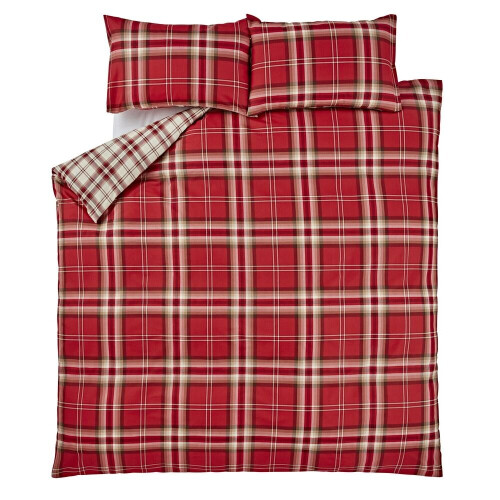 Catherine Lansfield Kelso Red Double Duvet Cover Set