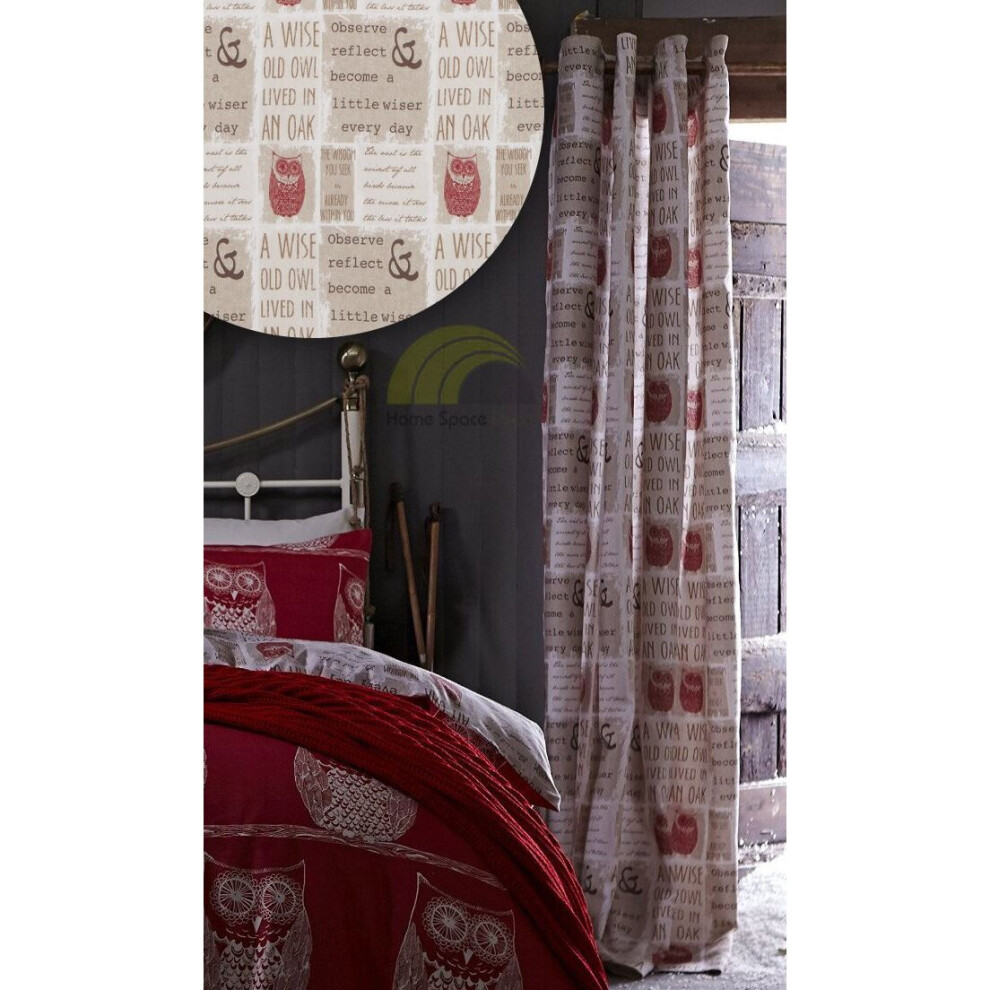 Catherine Lansfield A Wise Old Owl Curtains Pair Bianca